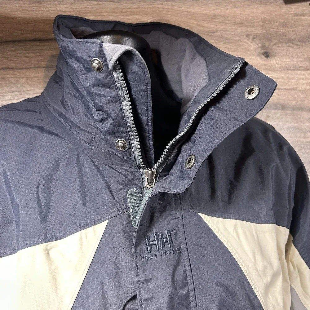 Helly Hansen Men M Parka Jacket Hooded Helly Tech 3 Waterproof‎ Navy